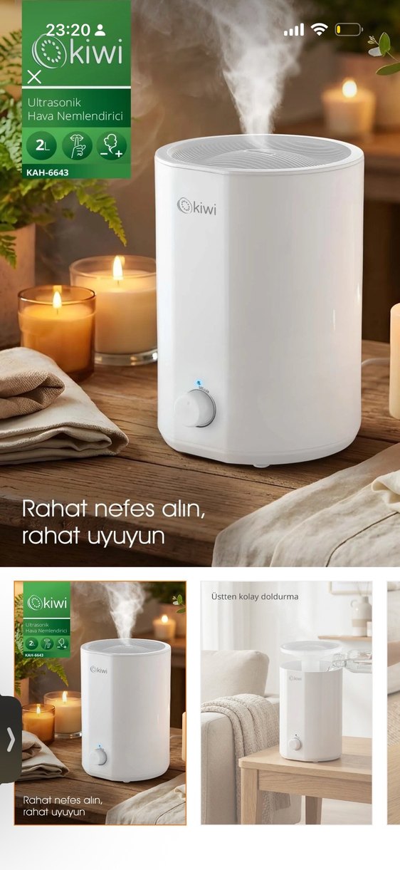 Beyaz Hava Temizleyici ve Nemlendirici - Görsel 3