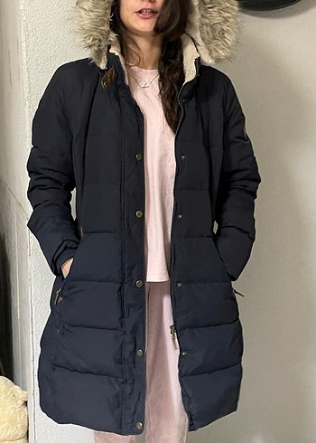 Kadın Siyah Midi Kaban Kürk Detaylı - Görsel 3