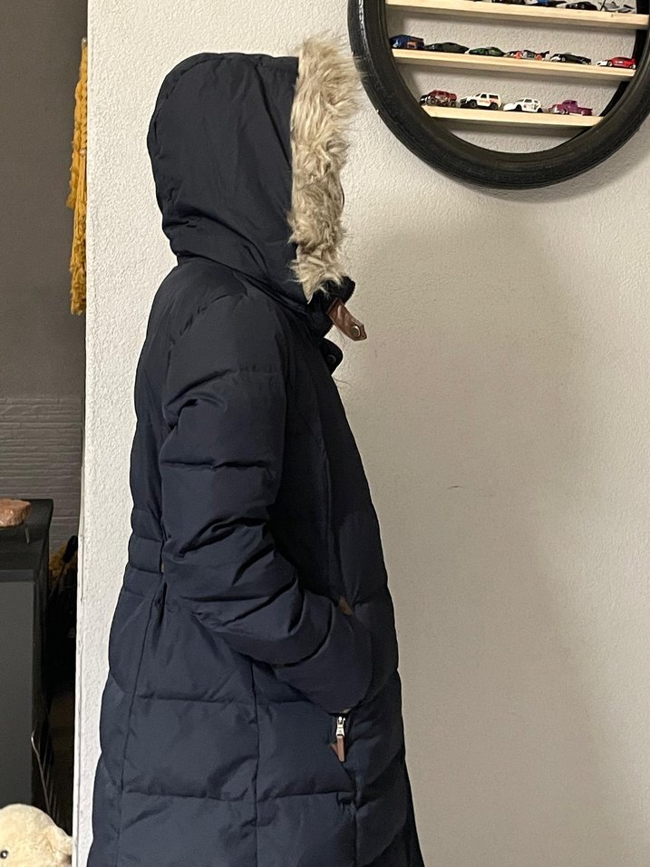 Kadın Siyah Midi Kaban Kürk Detaylı - Görsel 5