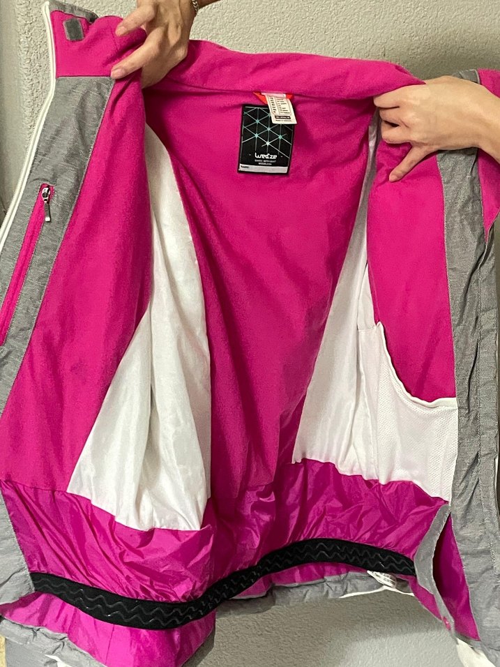 spyder  m/s beden uyumlu. Gri beyaz Kapüşonlu Kadın Kış Montu - Görsel 4