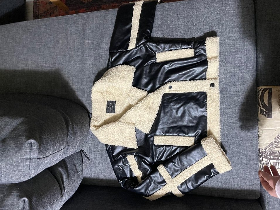 Kürklü Siyah yapay Deri Kadın Ceket s/m uyumlu - Görsel 2