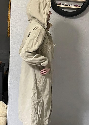 keten uzun içi pamuklu s/m uyumlu mont kaban parka - Görsel 2