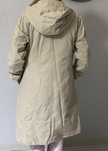 keten uzun içi pamuklu s/m uyumlu mont kaban parka - Görsel 4