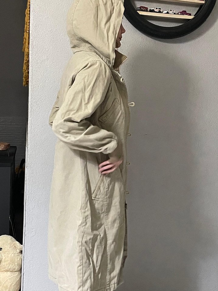 keten uzun içi pamuklu s/m uyumlu mont kaban parka - Görsel 2