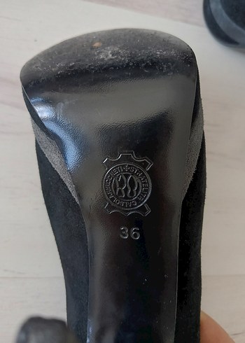 Kadın Siyah Süet Platform Topuklu Ayakkabı - Görsel 7