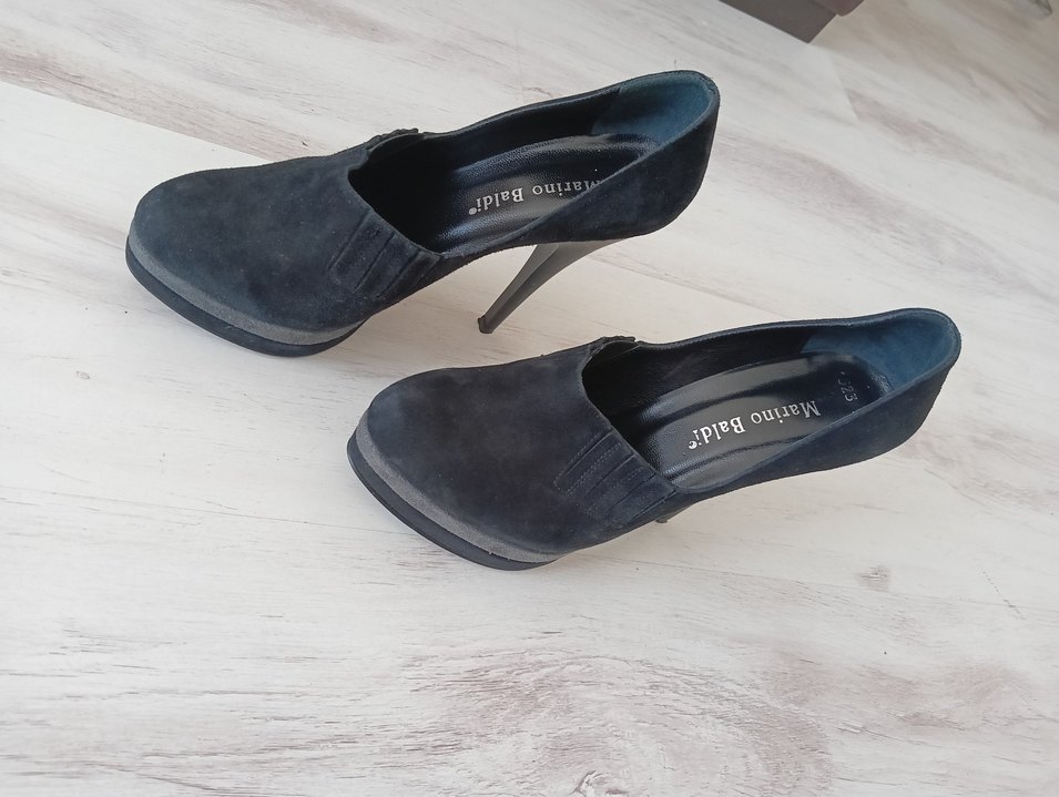 Kadın Siyah Süet Platform Topuklu Ayakkabı - Görsel 2