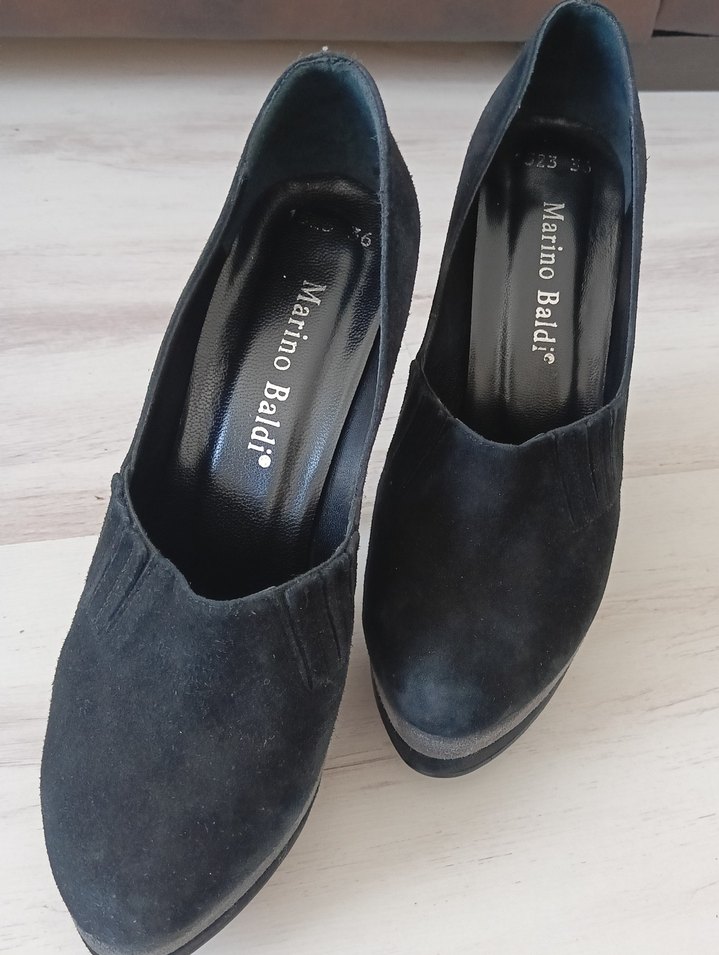 Kadın Siyah Süet Platform Topuklu Ayakkabı - Görsel 3