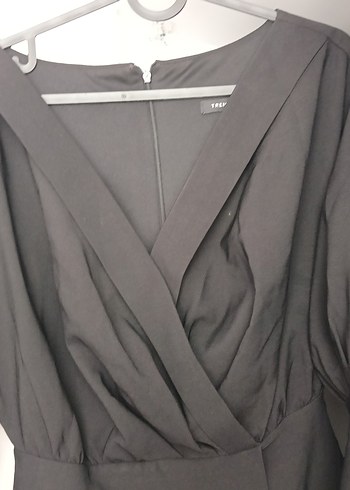 Uzun Kollu Siyah Drapeli Kadın elbise - Görsel 3