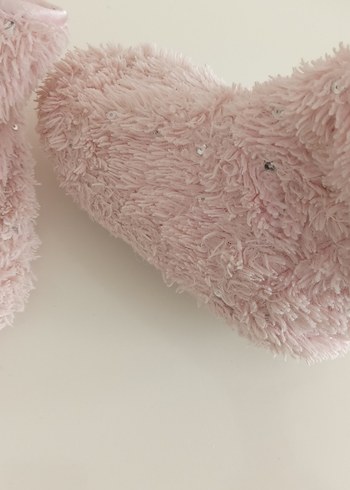 Kızlar için Pembe Sıcak Peluş Ev Terliği - Görsel 2