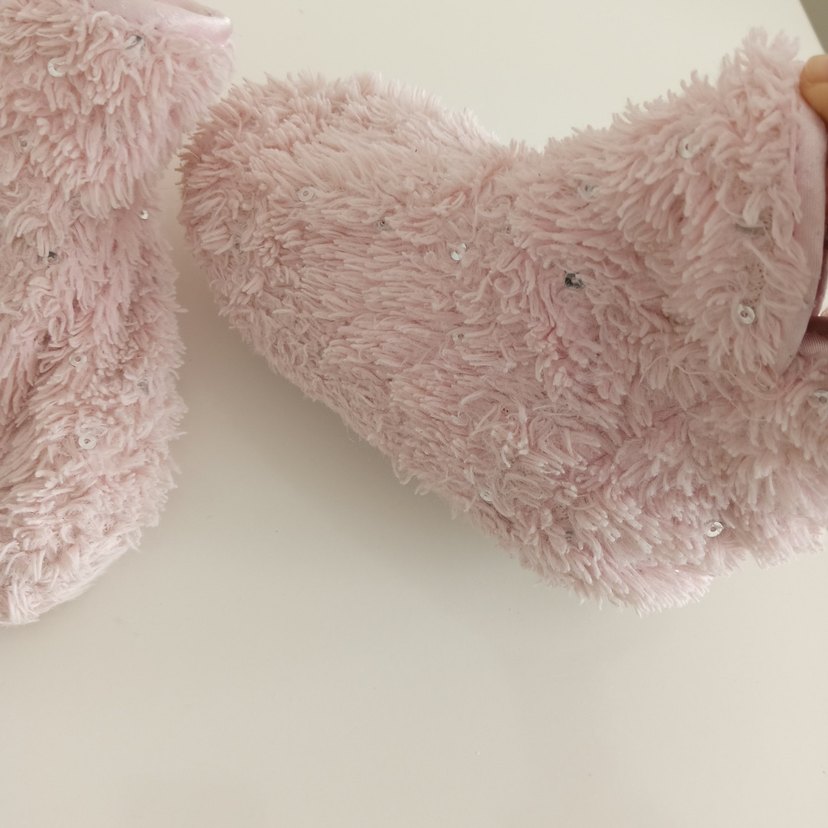 Kızlar için Pembe Sıcak Peluş Ev Terliği - Görsel 2