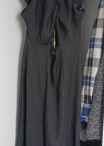 Siyah Drapeli V Yakalı Kadın Tulum - Görsel 5