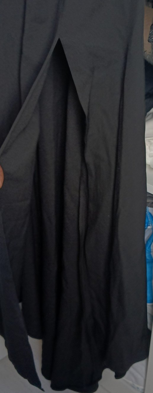 Siyah Drapeli V Yakalı Kadın Tulum - Görsel 2