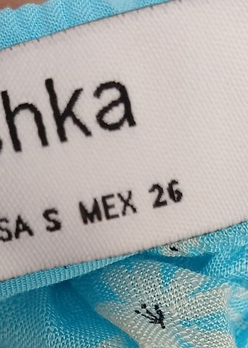 Mavi Bohem Uzun Elbise V Yaka Düğmeli - Görsel 3