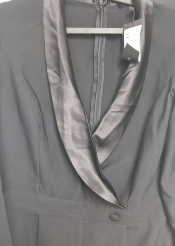 Siyah Kadın Uzun Kollu Düğmeli Takım tulumba - Görsel 2