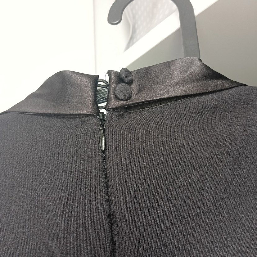 Siyah Kadın Uzun Kollu Düğmeli Takım tulumba - Görsel 5