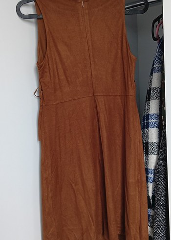 Kahverengi Süet Bohem Uzun Elbise - Görsel 3