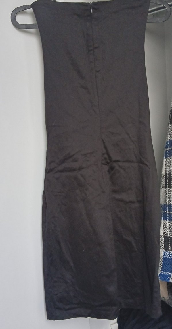 Siyah V Yaka İşlemeli Uzun Abiye Elbise - Görsel 3