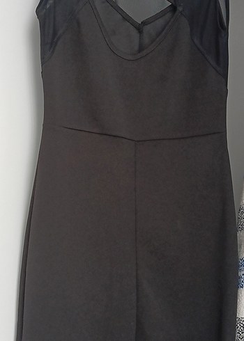 Siyah Drapeli Uzun Kadın Abiye Elbise - Görsel 3