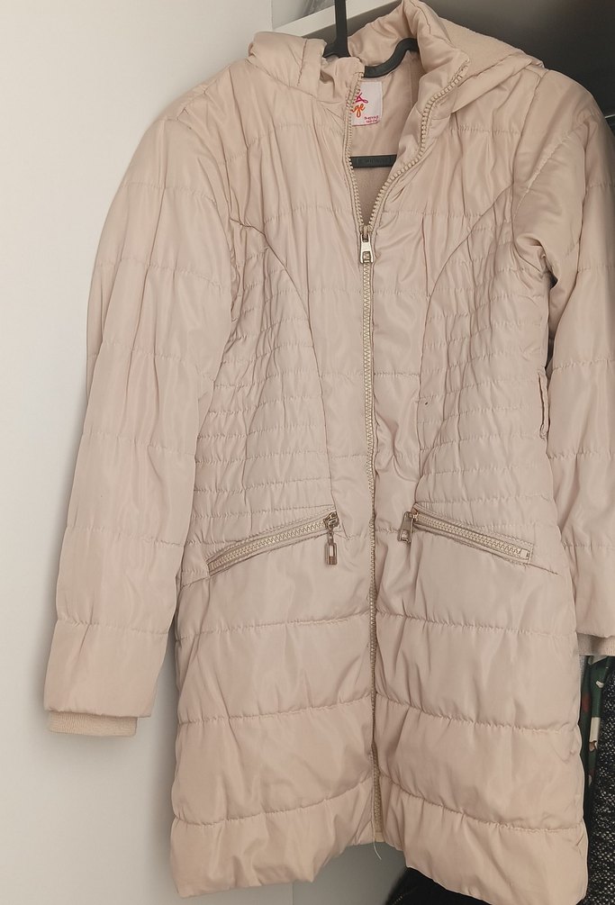 Bej kız çocuk Midi Kışlık Mont - Görsel 2