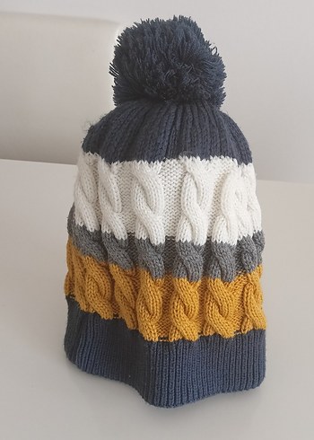 Çok Renkli Örgü Kadın Bere - Görsel 2