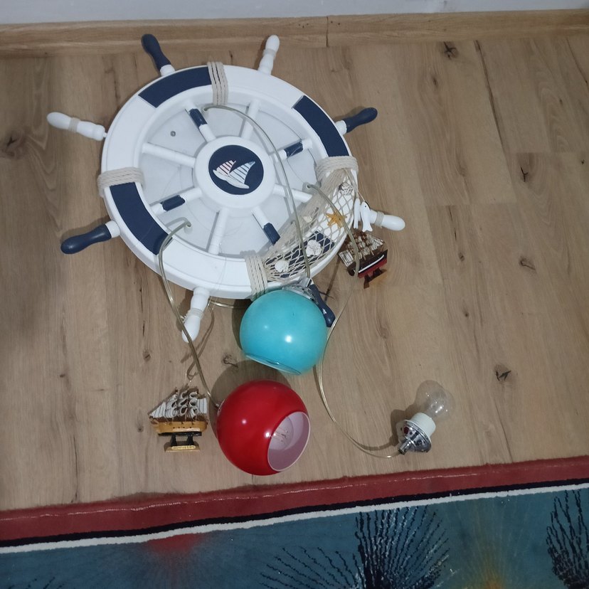 Deniz Temalı Mavi Beyaz Tavan Lambası - Görsel 2