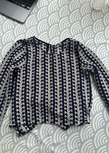 m Beden lacivert Renk missoni desenli hırka triko bluz
