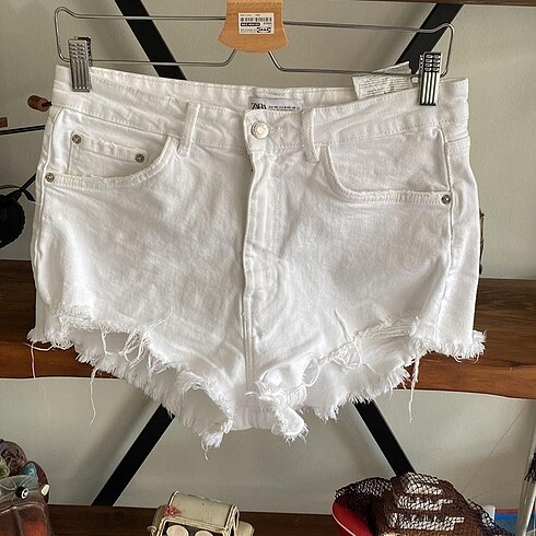 Zara zara beyaz kot şort