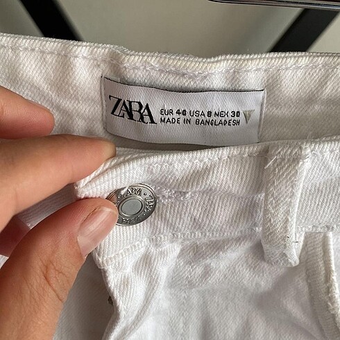 l Beden beyaz Renk zara beyaz kot şort