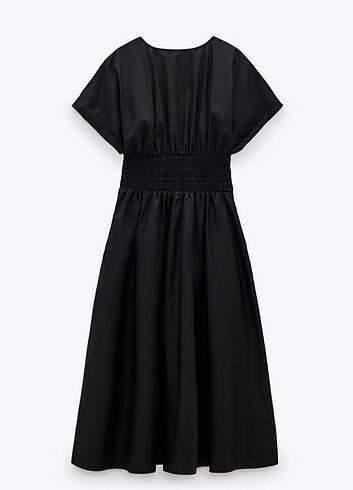 Zara siyah bel detaylı elbise
