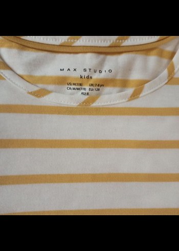 Kız Çocuk Sarı Çizgili Fırfırlı Uzun Kollu Tişört - Görsel 6