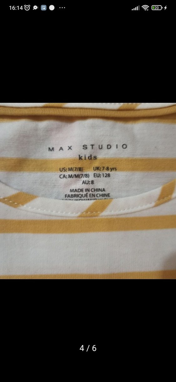 Kız Çocuk Sarı Çizgili Fırfırlı Uzun Kollu Tişört - Görsel 5