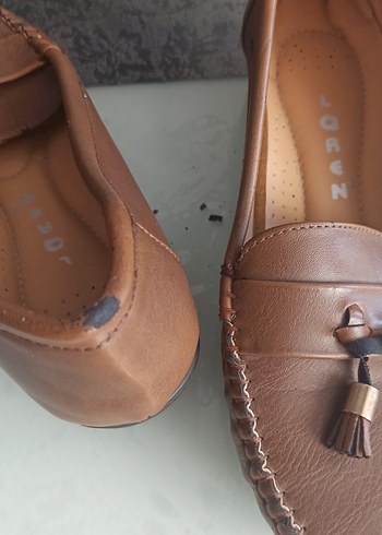 Kahverengi Deri Kadın Dolgu Topuklu Ayakkabı - Görsel 5