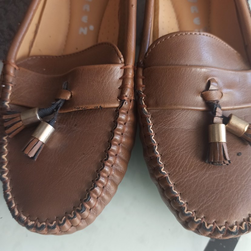 Kahverengi Deri Kadın Dolgu Topuklu Ayakkabı - Görsel 2