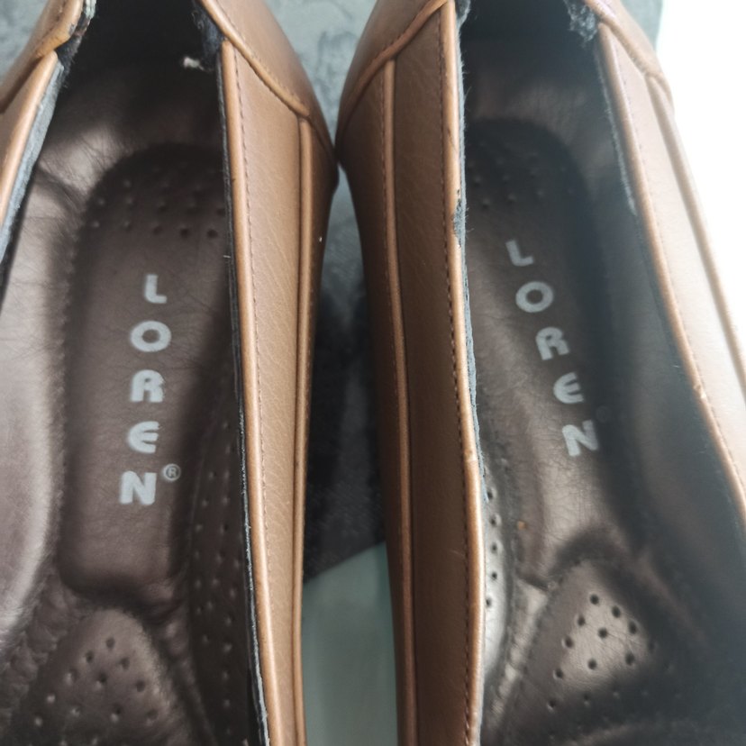 Kahverengi Deri Kadın Dolgu Topuklu Babet - Görsel 4