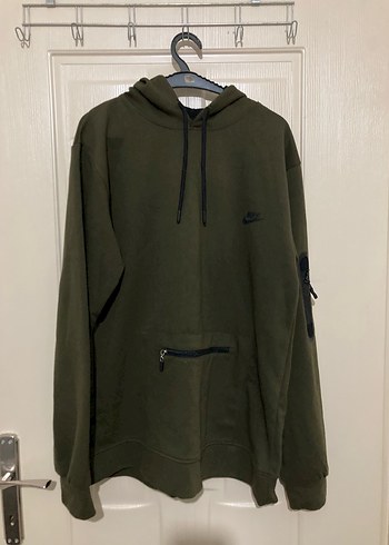 Nike Haki Kapüşonlu Fermuarlı Sweatshirt