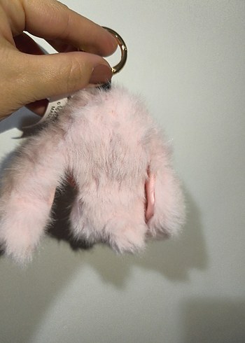 Pembe Peluş Tavşan Çanta süsü - Görsel 3