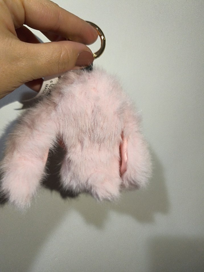 Pembe Peluş Tavşan Çanta süsü - Görsel 3