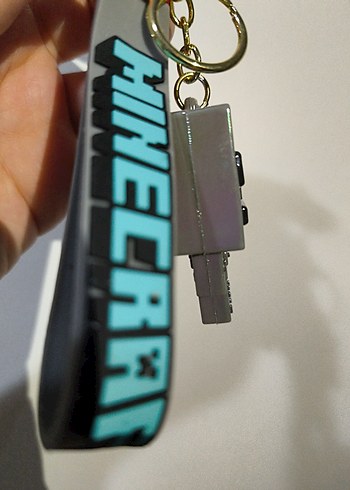 Gri Robot Minecraft Anahtarlık - Görsel 2