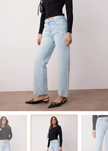 Trendyol & Milla Mavi Midi Boy Rahat Kesim Kadın Kot Pantolon