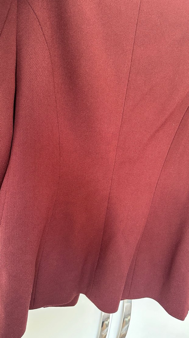 Bordo Düğmeli Kadın Blazer Ceket - Görsel 4