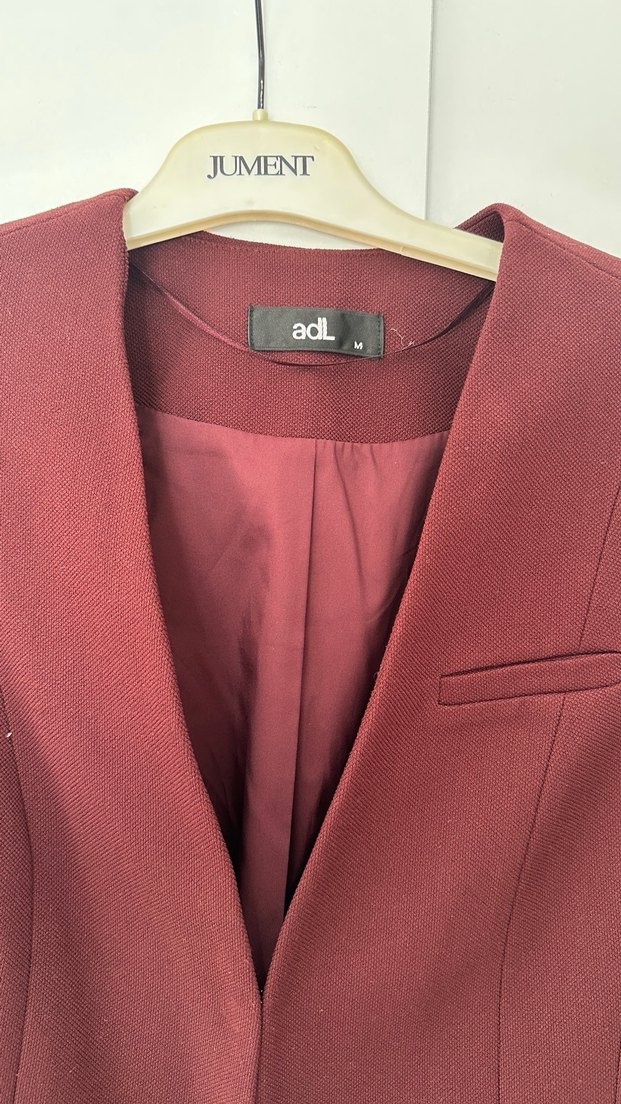 Bordo Düğmeli Kadın Blazer Ceket - Görsel 3