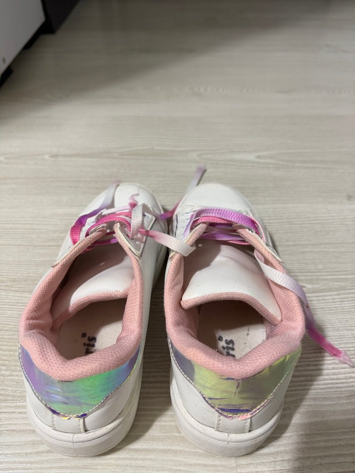 Kız Çocuk Bağcıklı Beyaz Sneakers - Görsel 4