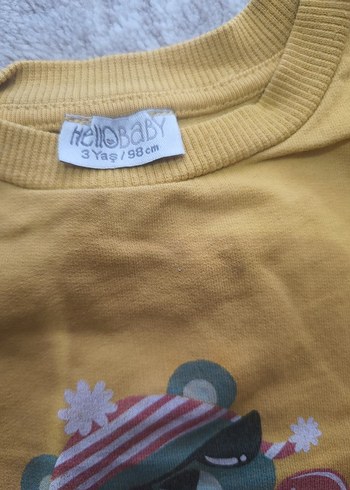 HelloBaby Erkek Çocuk Sarı Uzun Kollu Sweatshirt