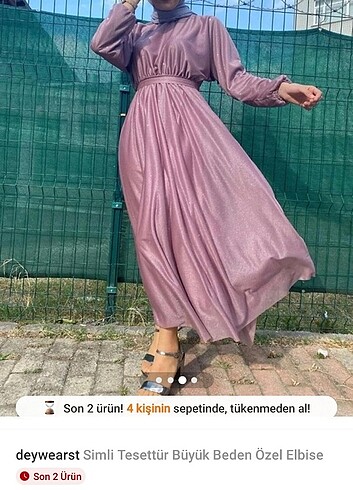 Simli tesettür Abiye elbise 