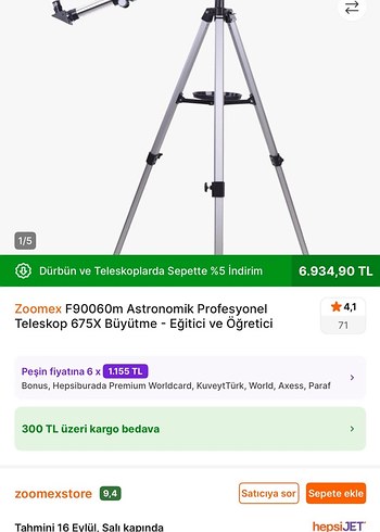 Teleskop ve Ayarlanabilir Tripod - Görsel 4