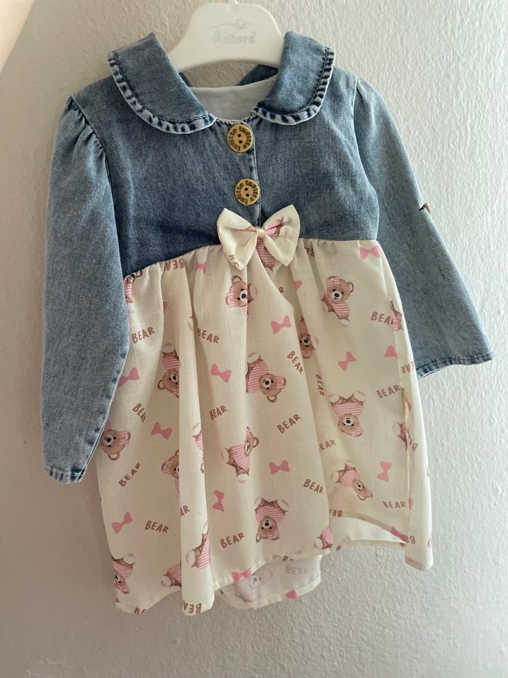 Ayıcıklı Kız Bebek Elbisesi (Yeni) - Görsel 4
