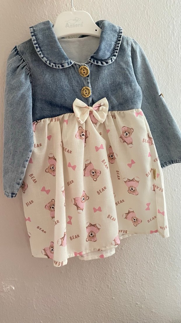 Ayıcıklı Kız Bebek Elbisesi (Yeni) - Görsel 2