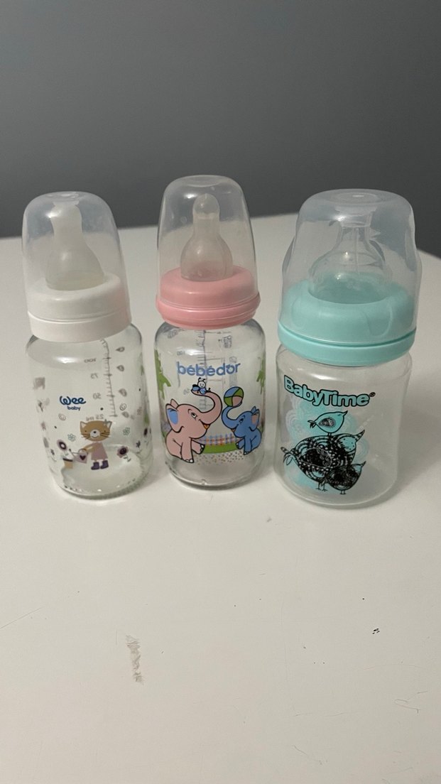 Bebek Biberon Seti, Pastel Renkli, 3'lü - Görsel 2