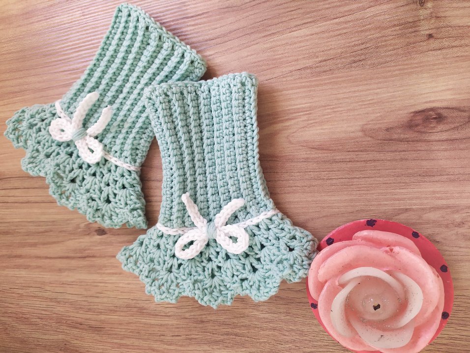 Dantel Detaylı Örgü Kadın Eldiveni - Görsel 2