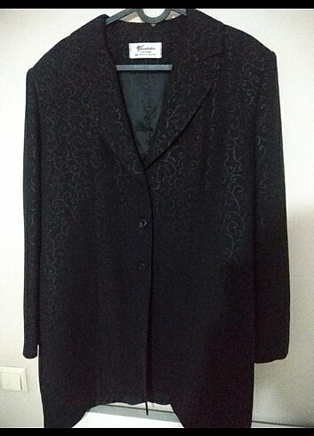 48 Beden siyah Renk Vintage ceket blazer simli uzun desenli